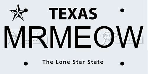 MRMEOW Texas License Plate