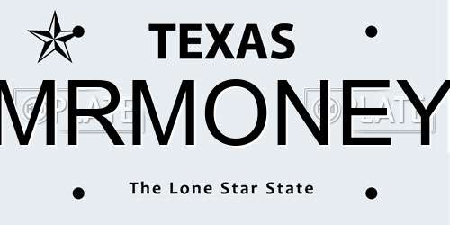 MRMONEY Texas License Plate