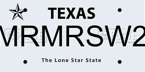 MRMRSW2 Texas License Plate