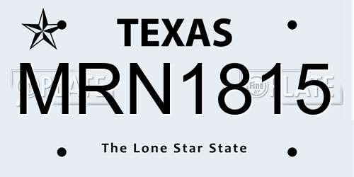 MRN1815 Texas License Plate