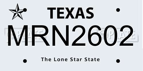 MRN2602 Texas License Plate