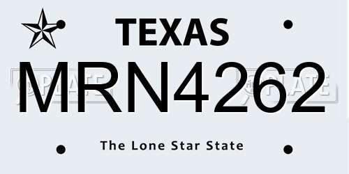 MRN4262 Texas License Plate