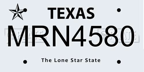 MRN4580 Texas License Plate