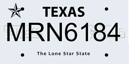 MRN6184 Texas License Plate