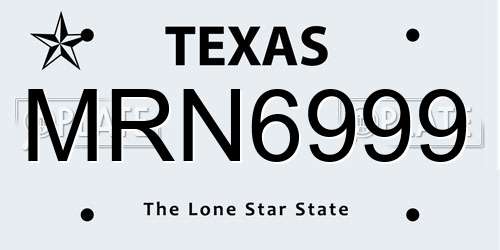 MRN6999 Texas License Plate