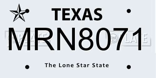 MRN8071 Texas License Plate