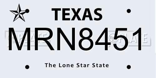 MRN8451 Texas License Plate