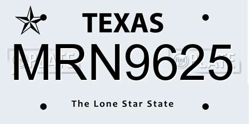 MRN9625 Texas License Plate