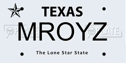 MROYZ Texas License Plate