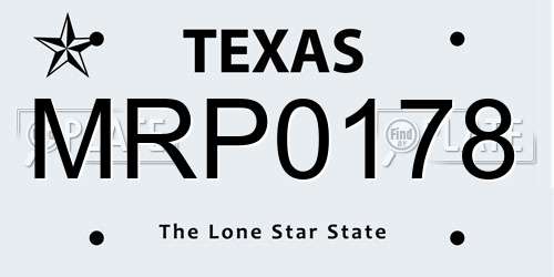 MRP0178 Texas License Plate