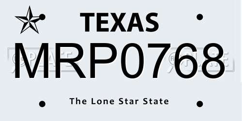 MRP0768 Texas License Plate