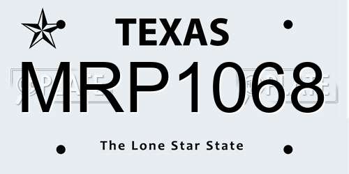 MRP1068 Texas License Plate