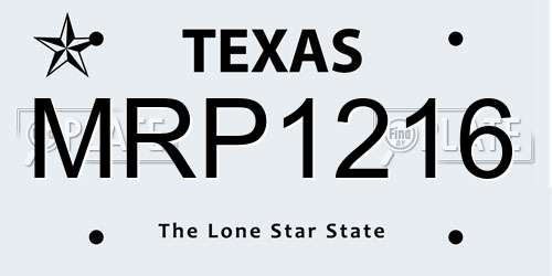 MRP1216 Texas License Plate