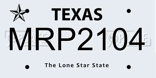 MRP2104 Texas License Plate