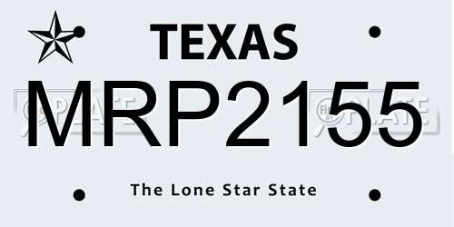 MRP2155 Texas License Plate