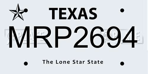 MRP2694 Texas License Plate
