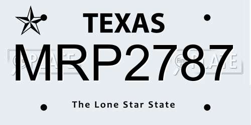MRP2787 Texas License Plate