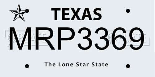 MRP3369 Texas License Plate