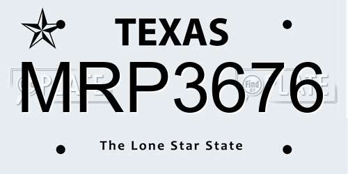 MRP3676 Texas License Plate