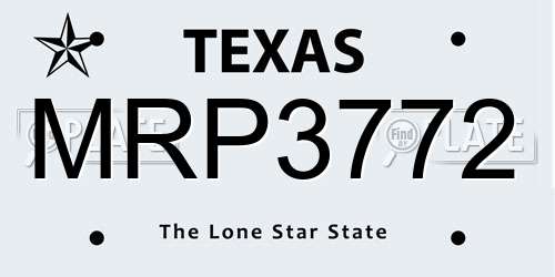 MRP3772 Texas License Plate