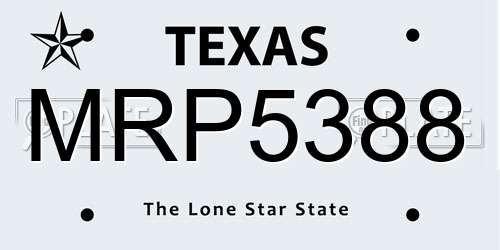 MRP5388 Texas License Plate
