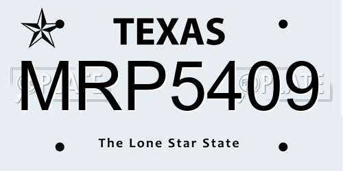 MRP5409 Texas License Plate