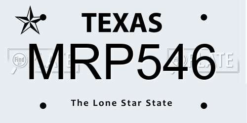 MRP546 Texas License Plate