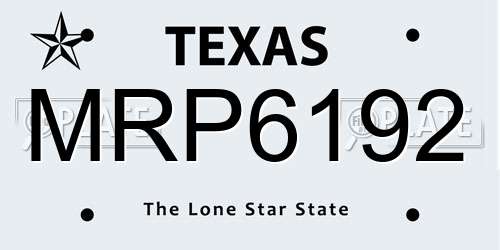 MRP6192 Texas License Plate