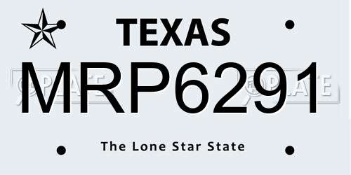 MRP6291 Texas License Plate