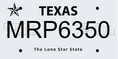 MRP6350 Texas License Plate