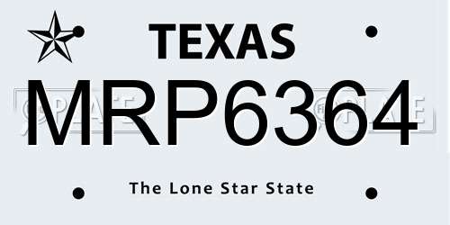 MRP6364 Texas License Plate