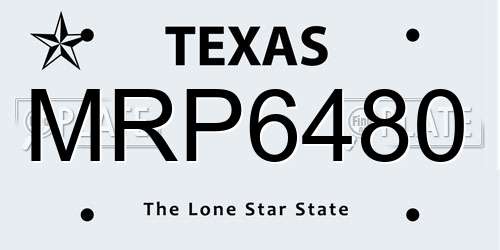 MRP6480 Texas License Plate