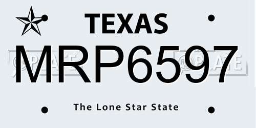MRP6597 Texas License Plate