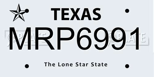 MRP6991 Texas License Plate