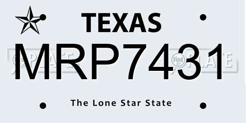 MRP7431 Texas License Plate