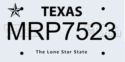 MRP7523 Texas License Plate