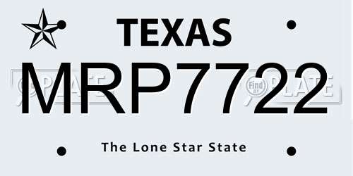 MRP7722 Texas License Plate