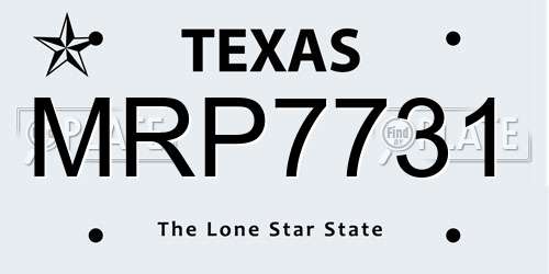 MRP7731 Texas License Plate
