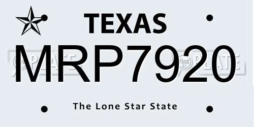 MRP7920 Texas License Plate