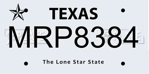 MRP8384 Texas License Plate