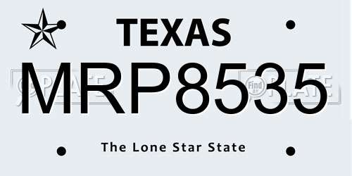 MRP8535 Texas License Plate