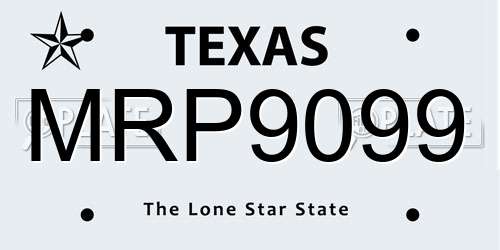 MRP9099 Texas License Plate
