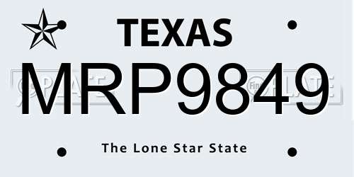 MRP9849 Texas License Plate
