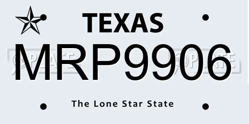 MRP9906 Texas License Plate