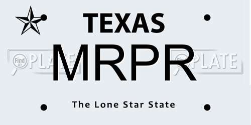 MRPR Texas License Plate