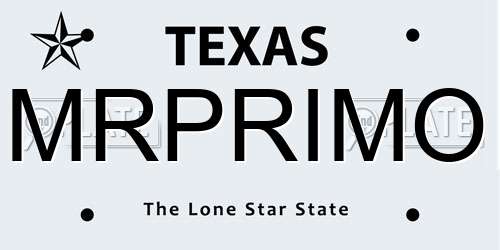 MRPRIMO Texas License Plate