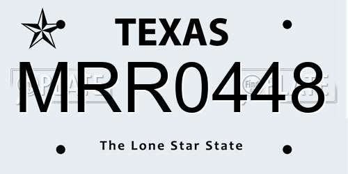 MRR0448 Texas License Plate