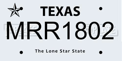 MRR1802 Texas License Plate