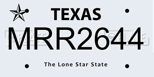 MRR2644 Texas License Plate
