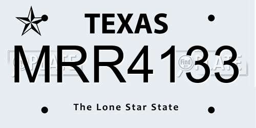 MRR4133 Texas License Plate